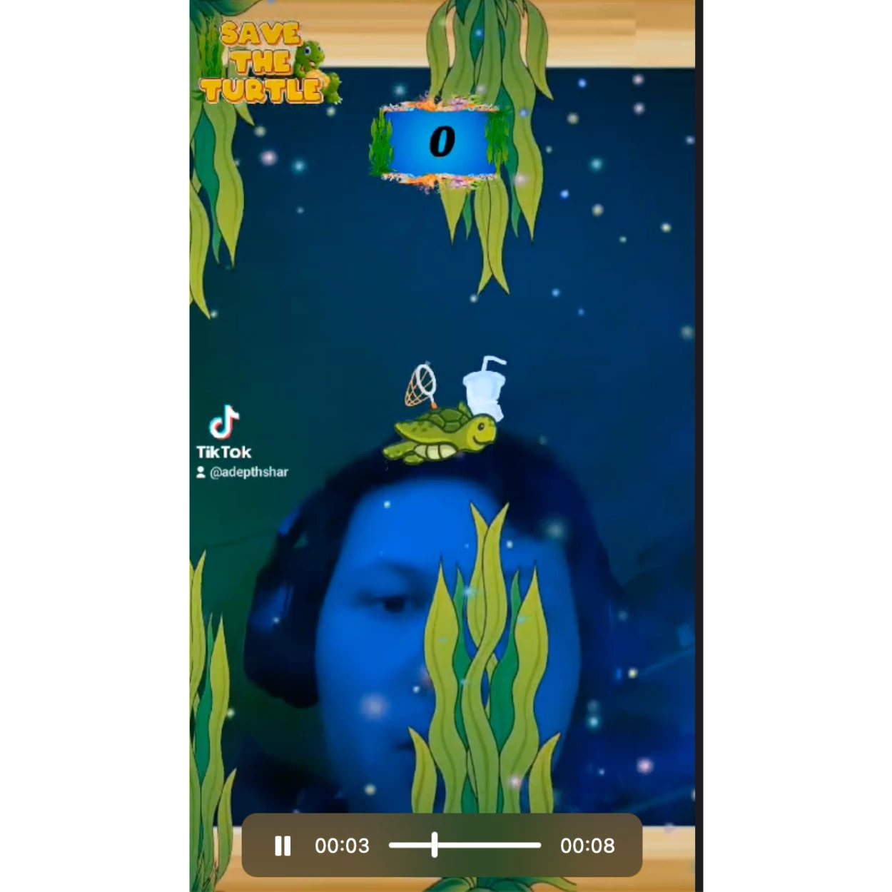 Screenshot voor project Klimaatactie TikTok Filter 🐢🌍