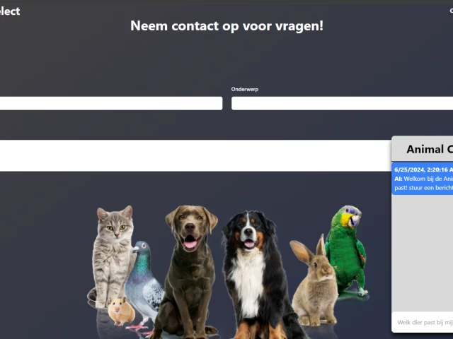 Screenshot voor project Animal Select