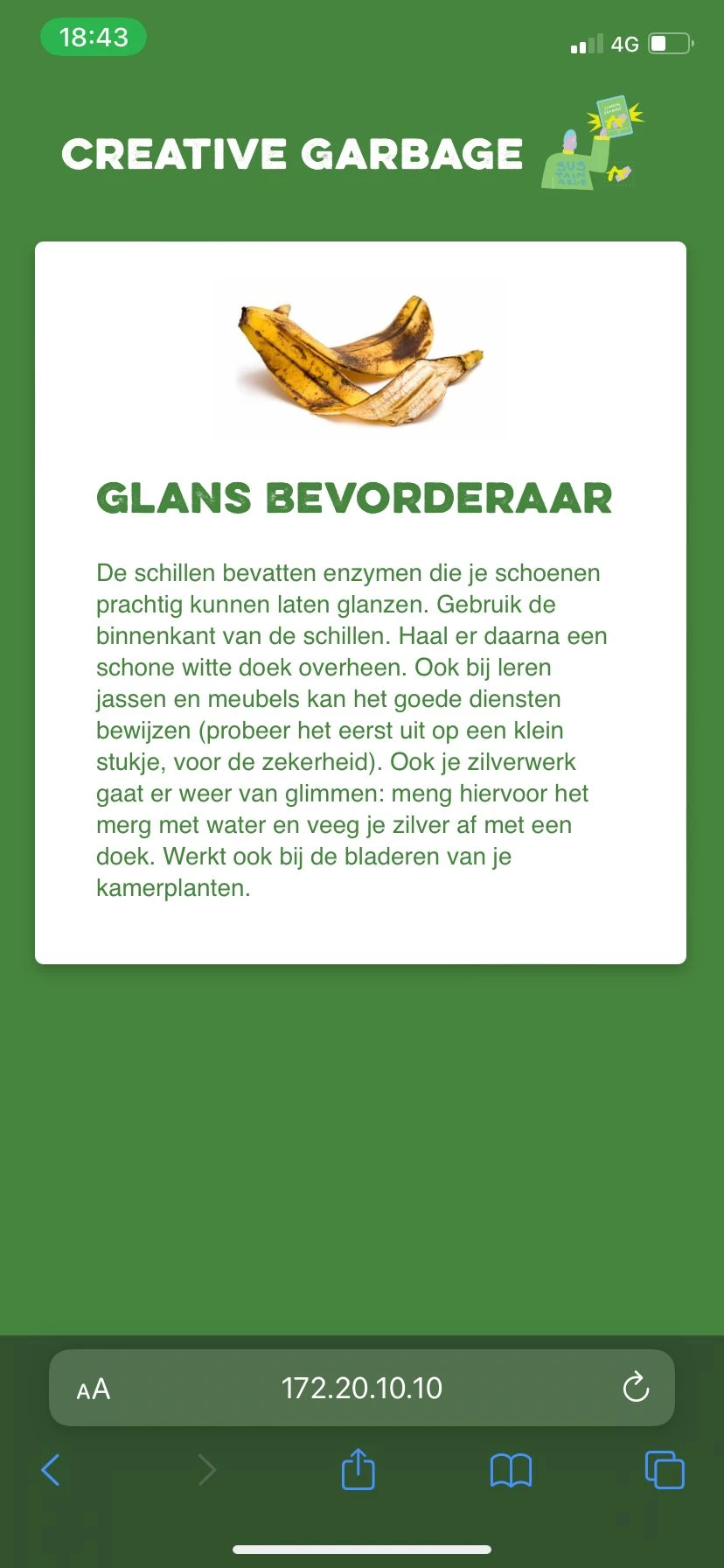 Screenshot voor project Creative Garbage