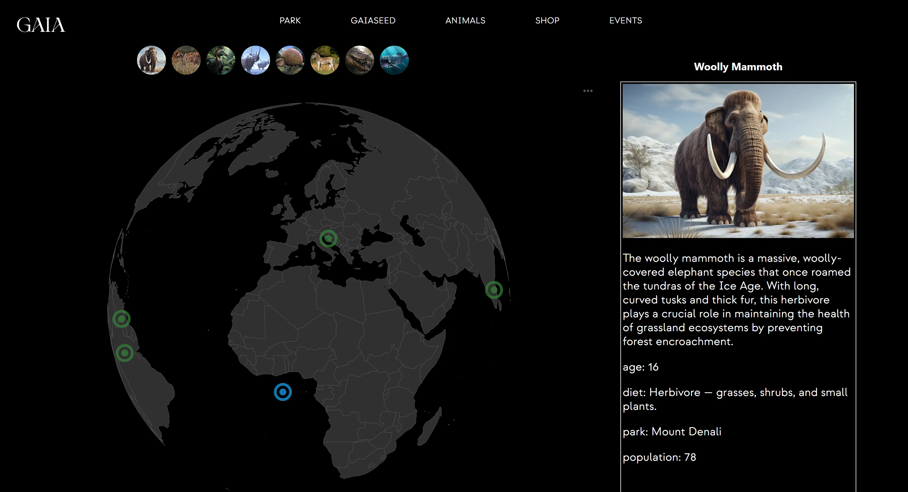 Screenshot voor project GaiaPark