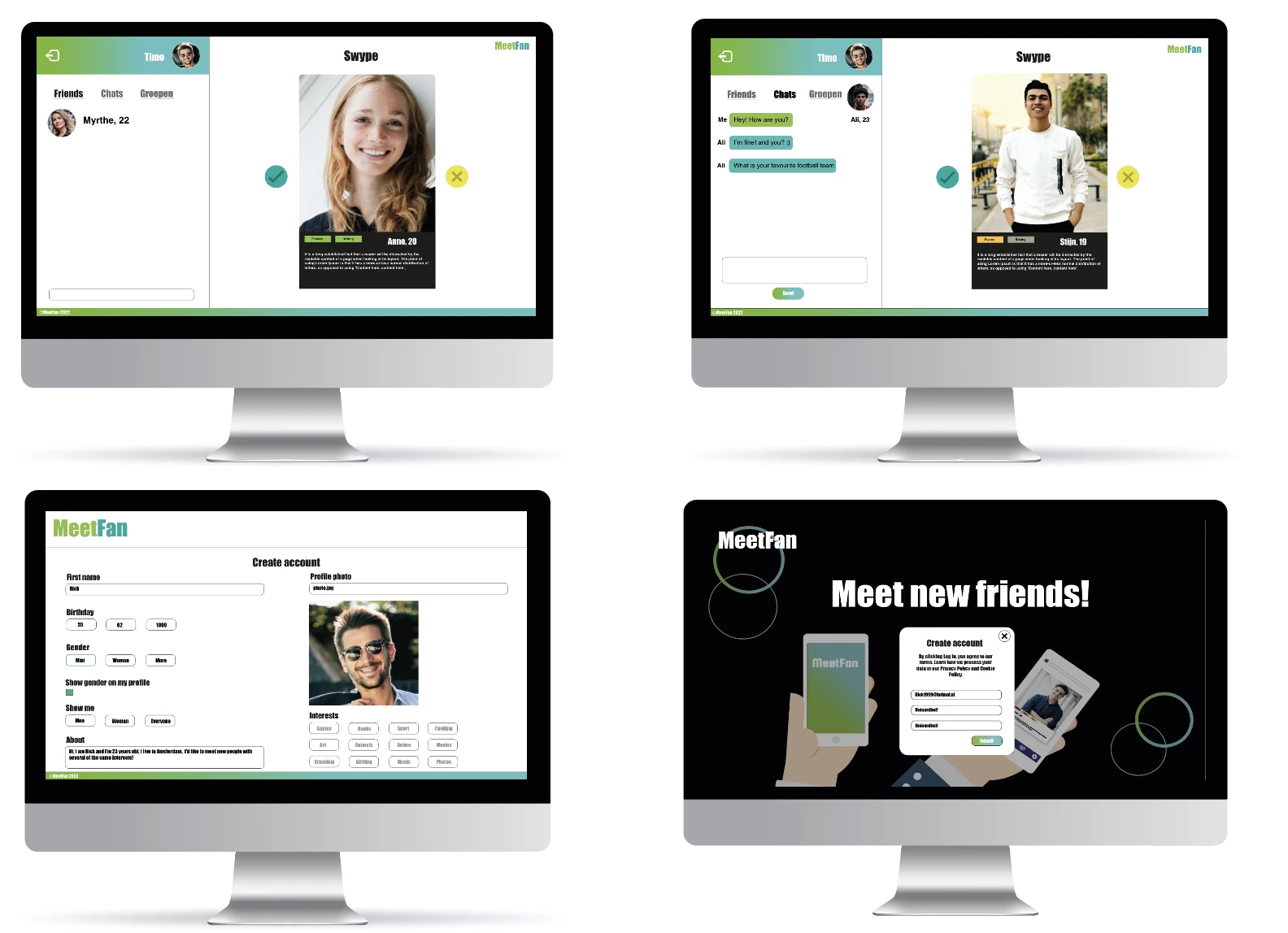 Screenshot voor project MeetFan