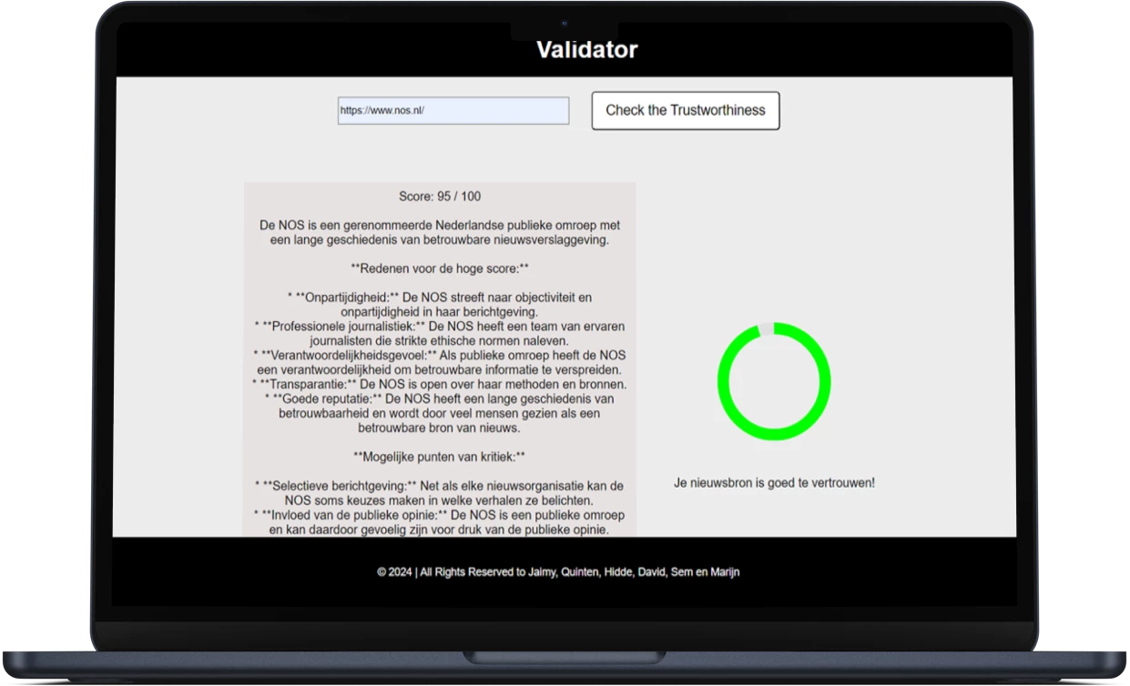 Screenshot voor project Validator