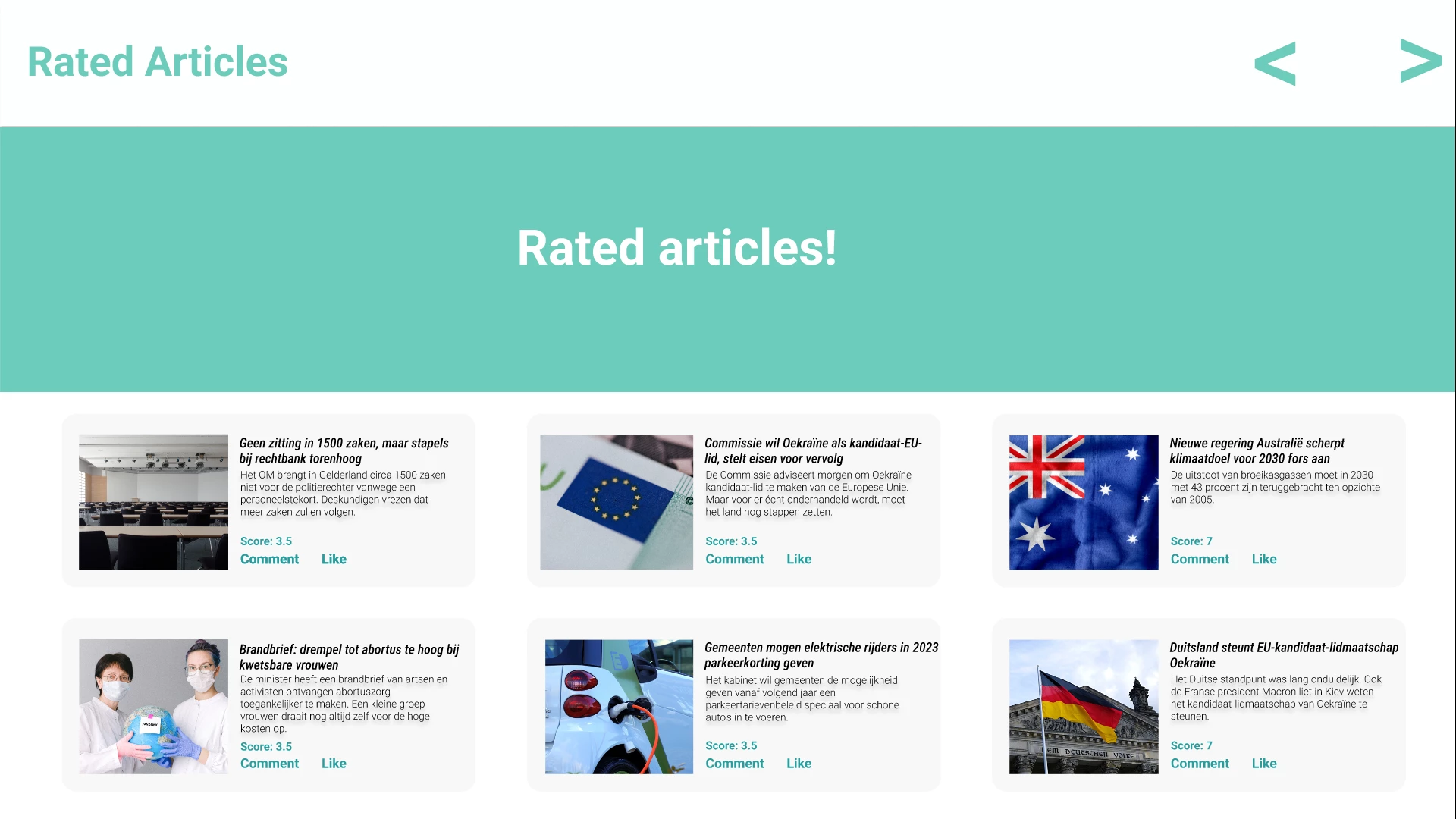 Screenshot voor project Rated Articles