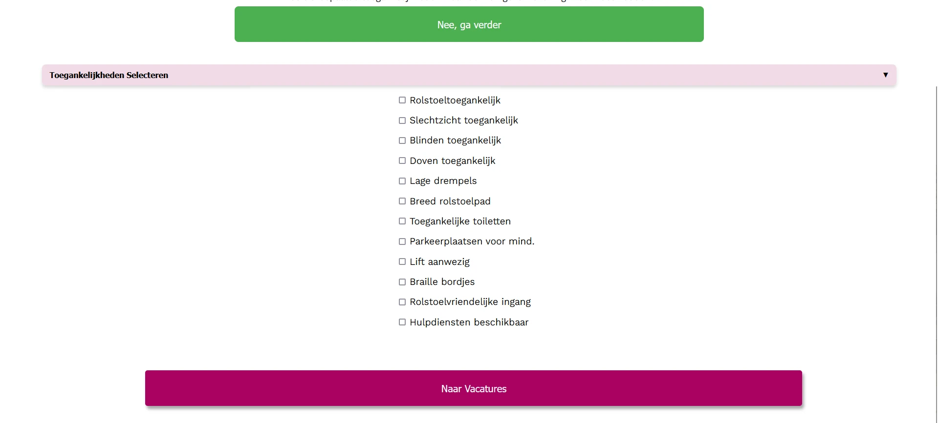 Screenshot voor project Open Hiring - Toegankelijkheid