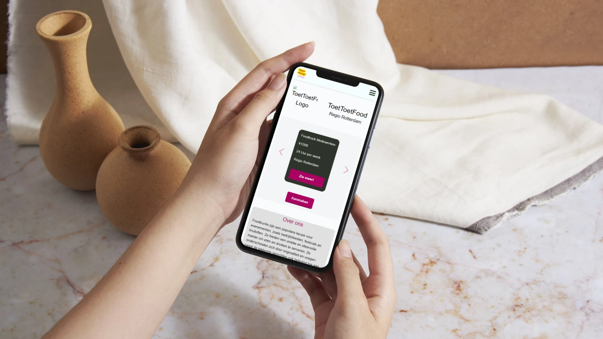 Screenshot voor project Open Hiring