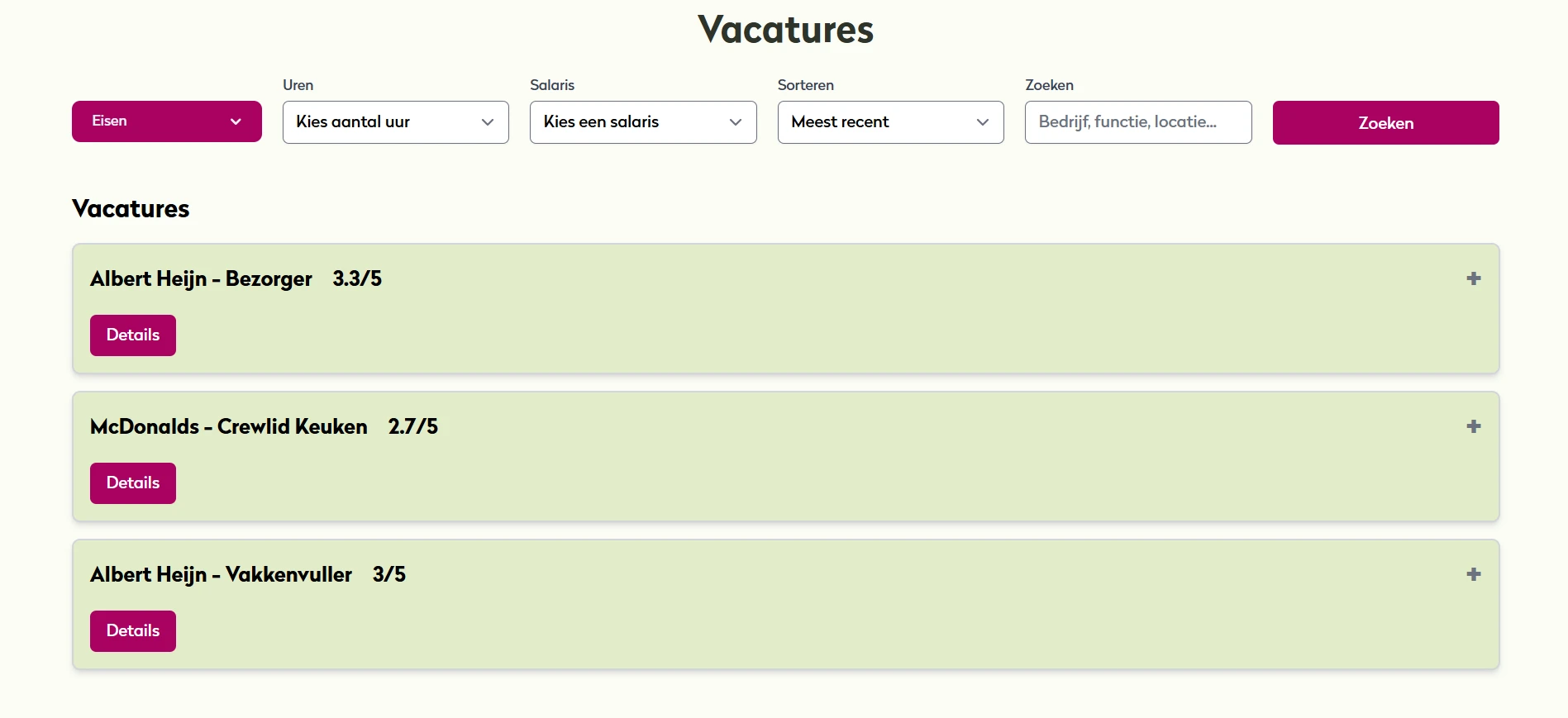 Screenshot voor project Open Hiring