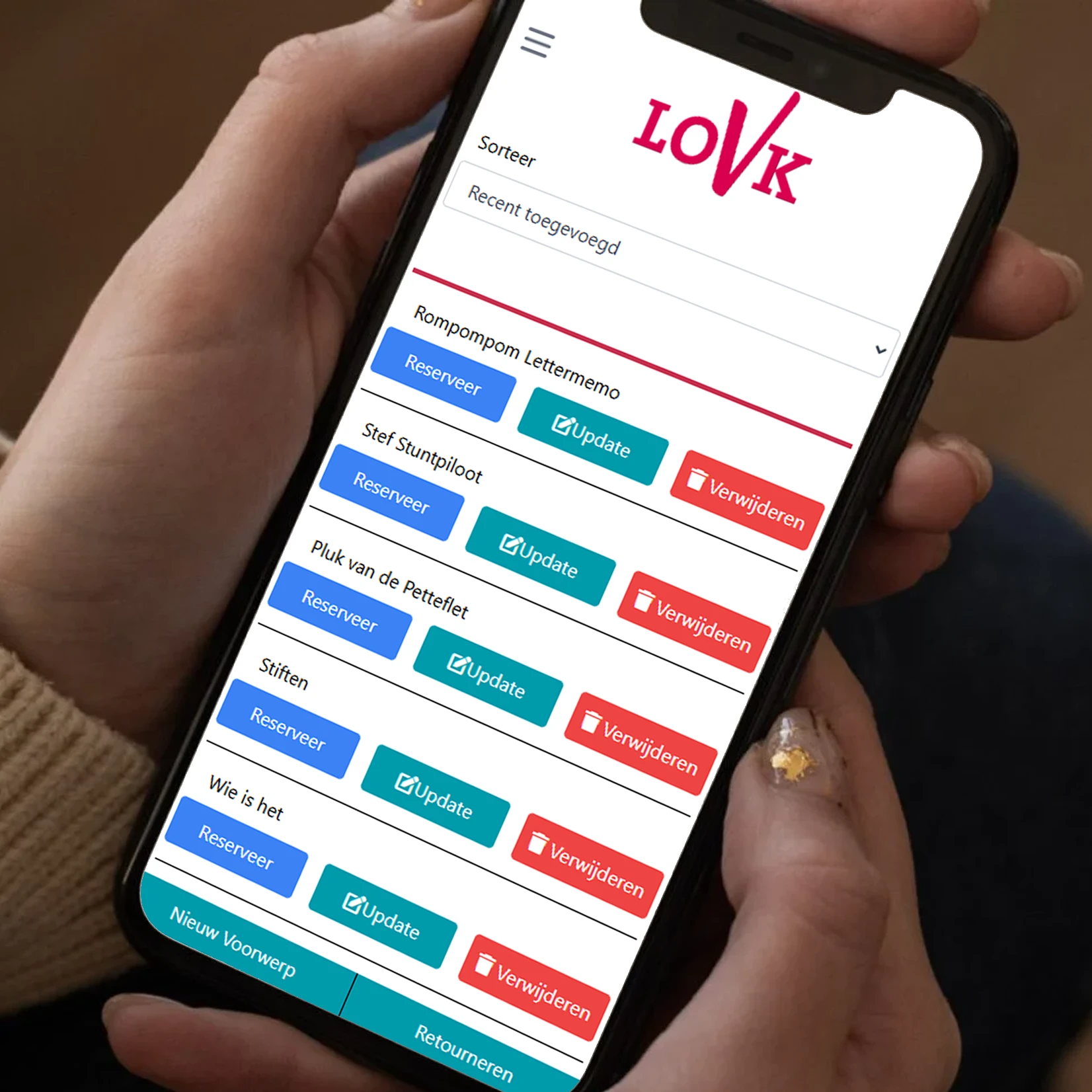 Screenshot voor project Spelotheek LOVK