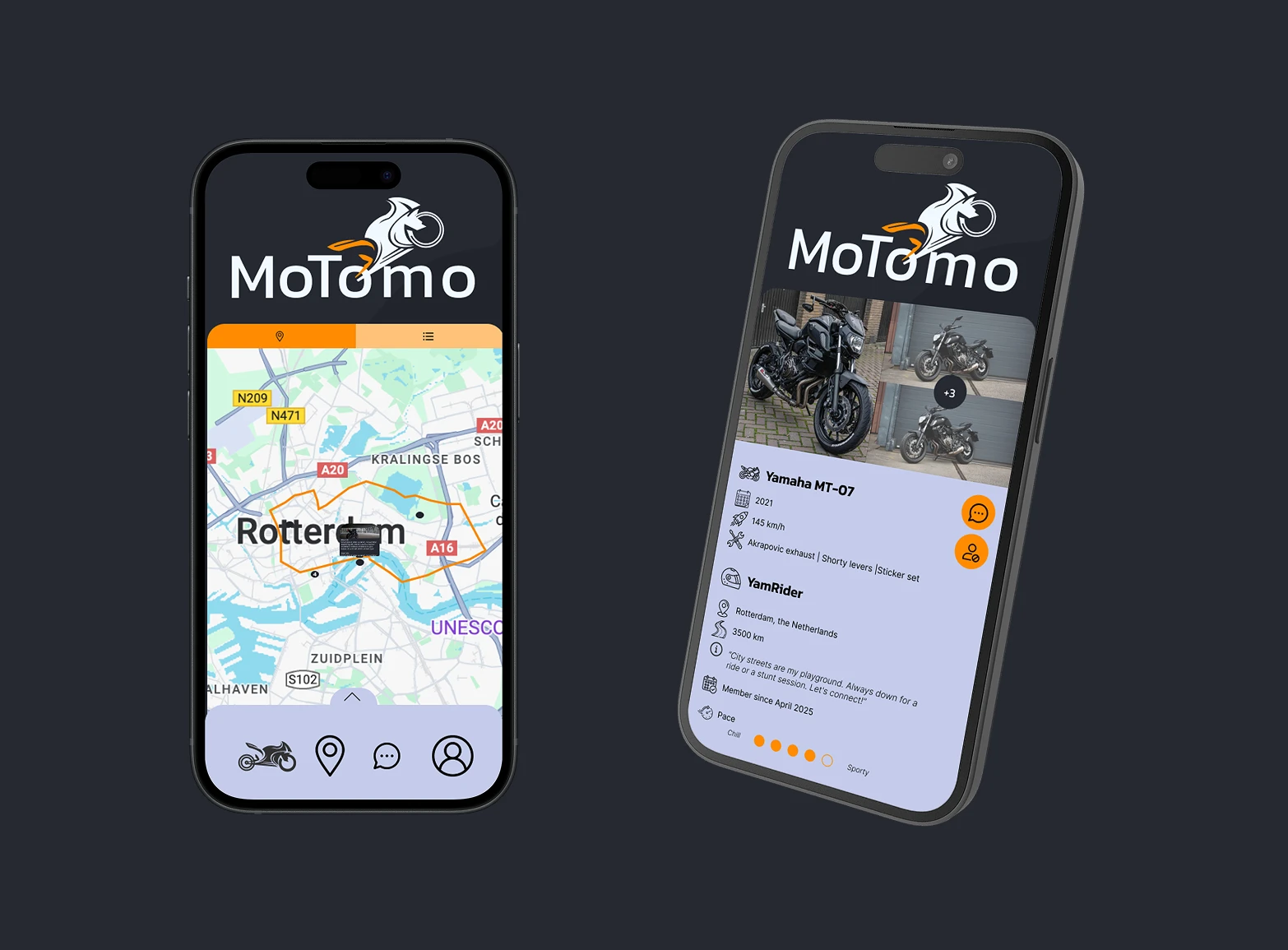 Screenshot voor project Motomo