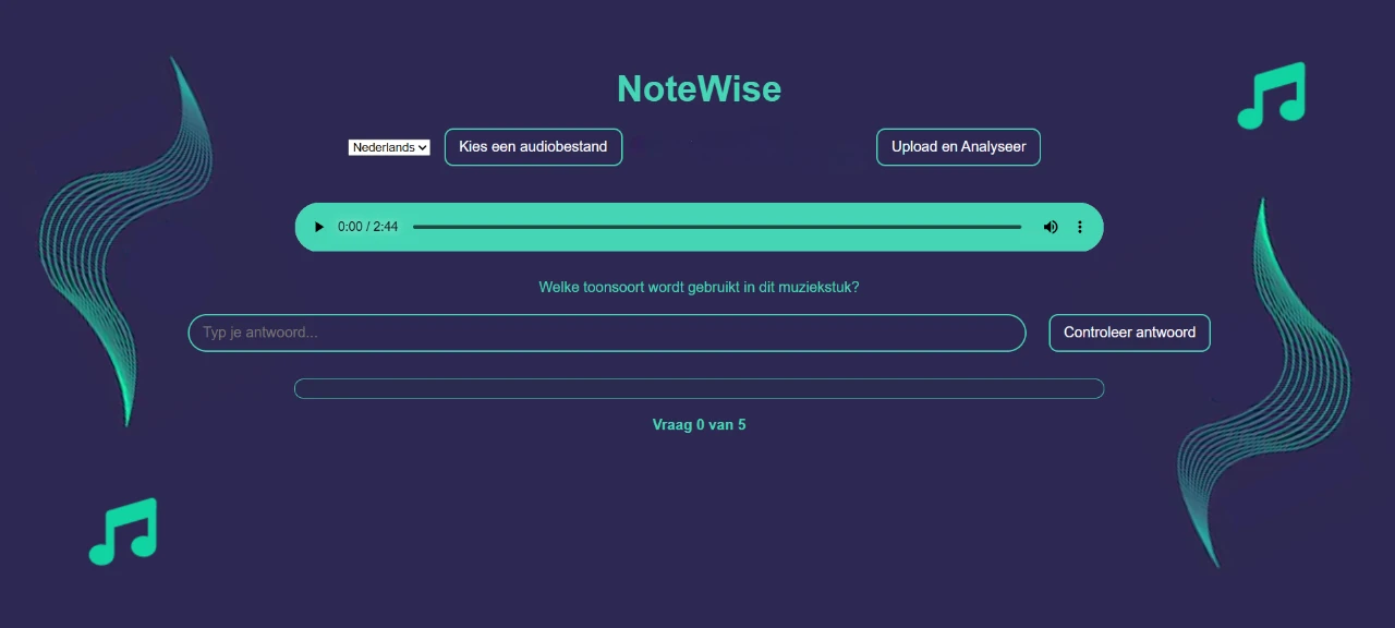 Screenshot voor project NoteWise