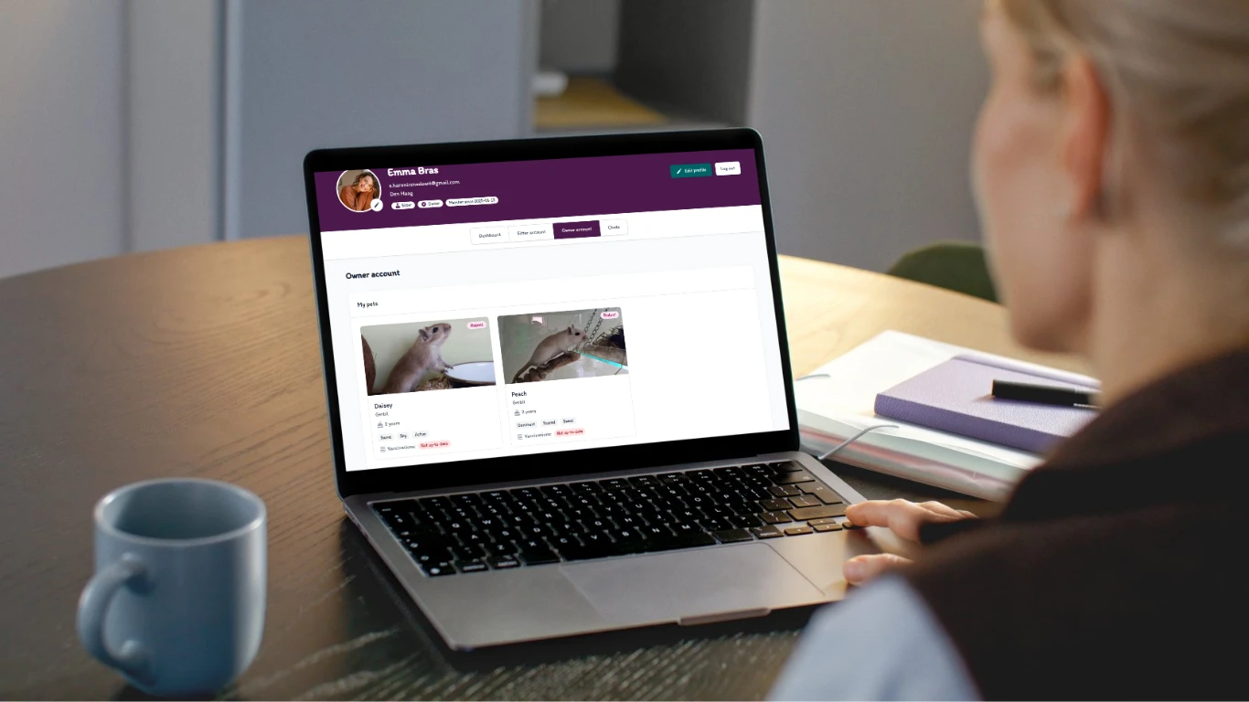 Screenshot voor project PetSitterCare