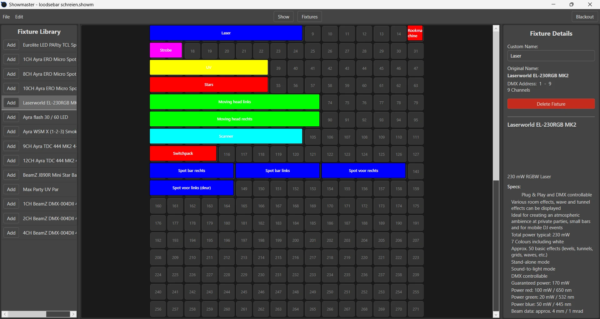 Screenshot voor project Showmaster