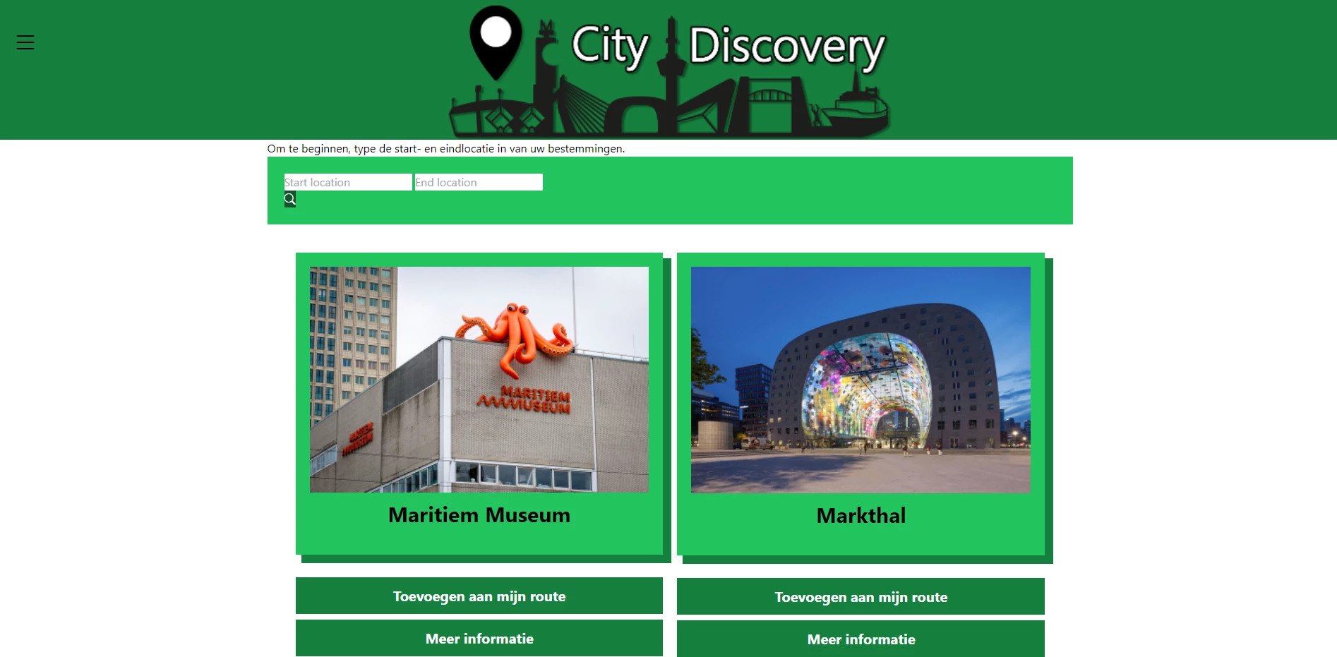 Screenshot voor project City discovery
