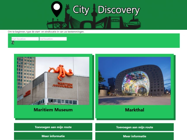 Screenshot voor project City discovery