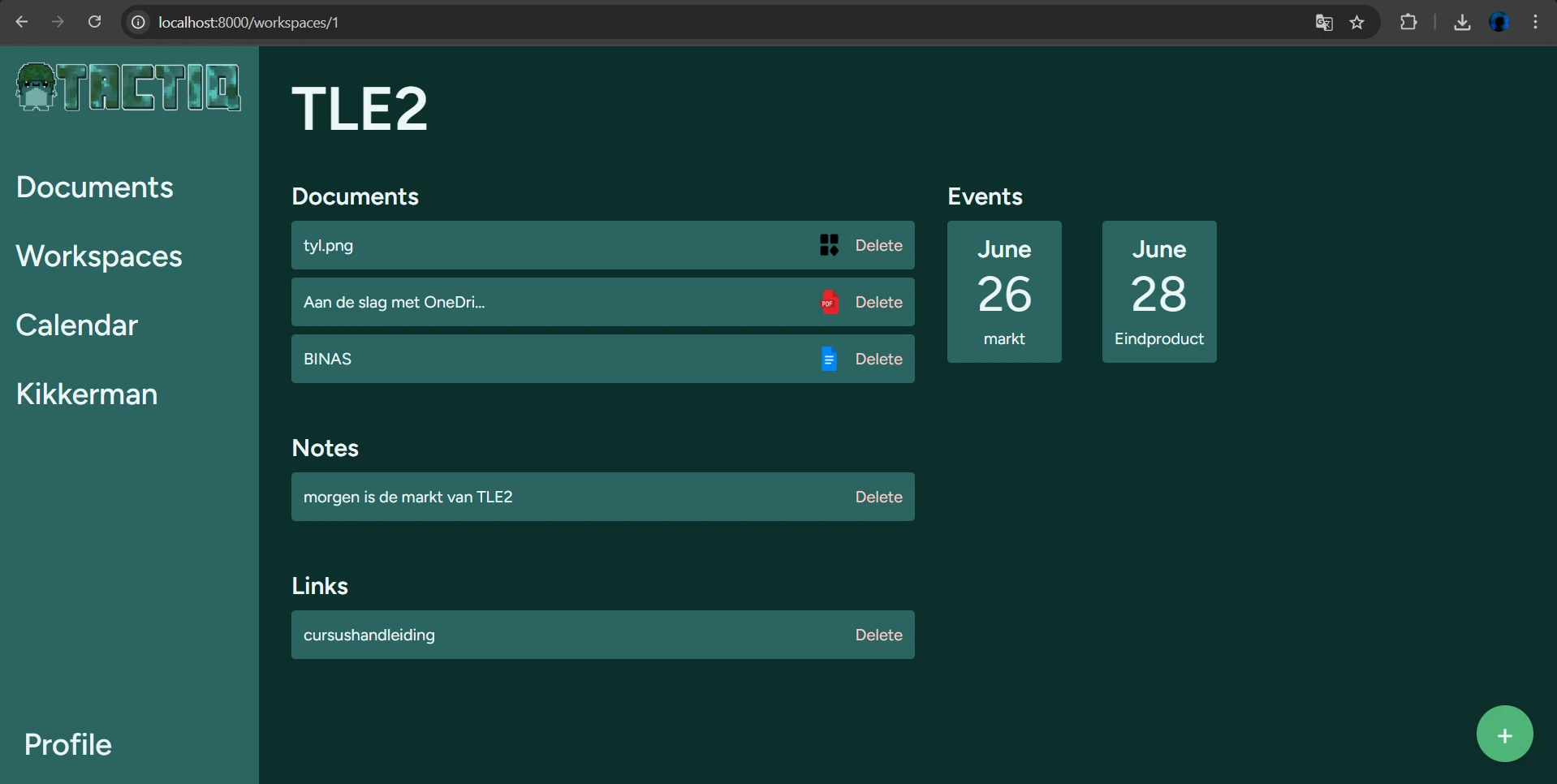Screenshot voor project Tactiq