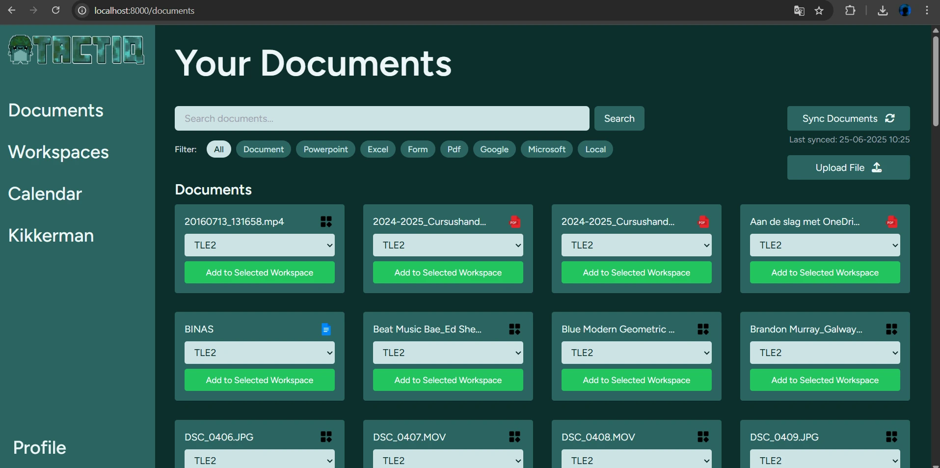 Screenshot voor project Tactiq