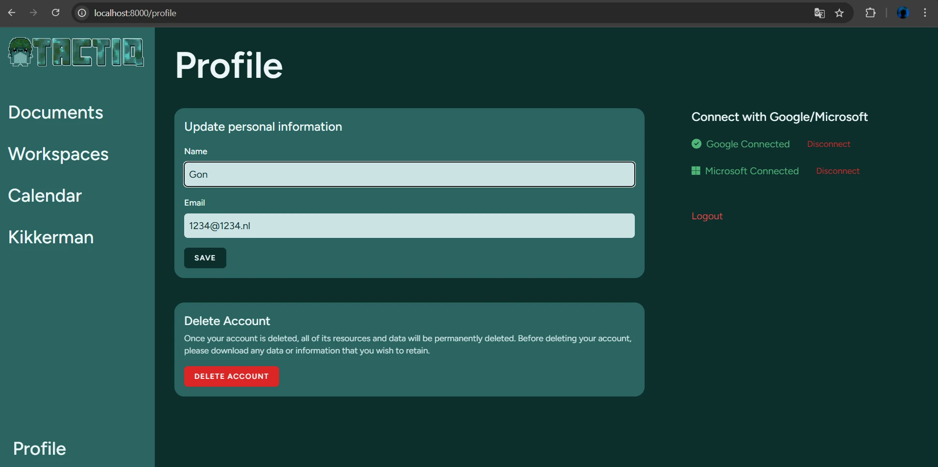 Screenshot voor project Tactiq