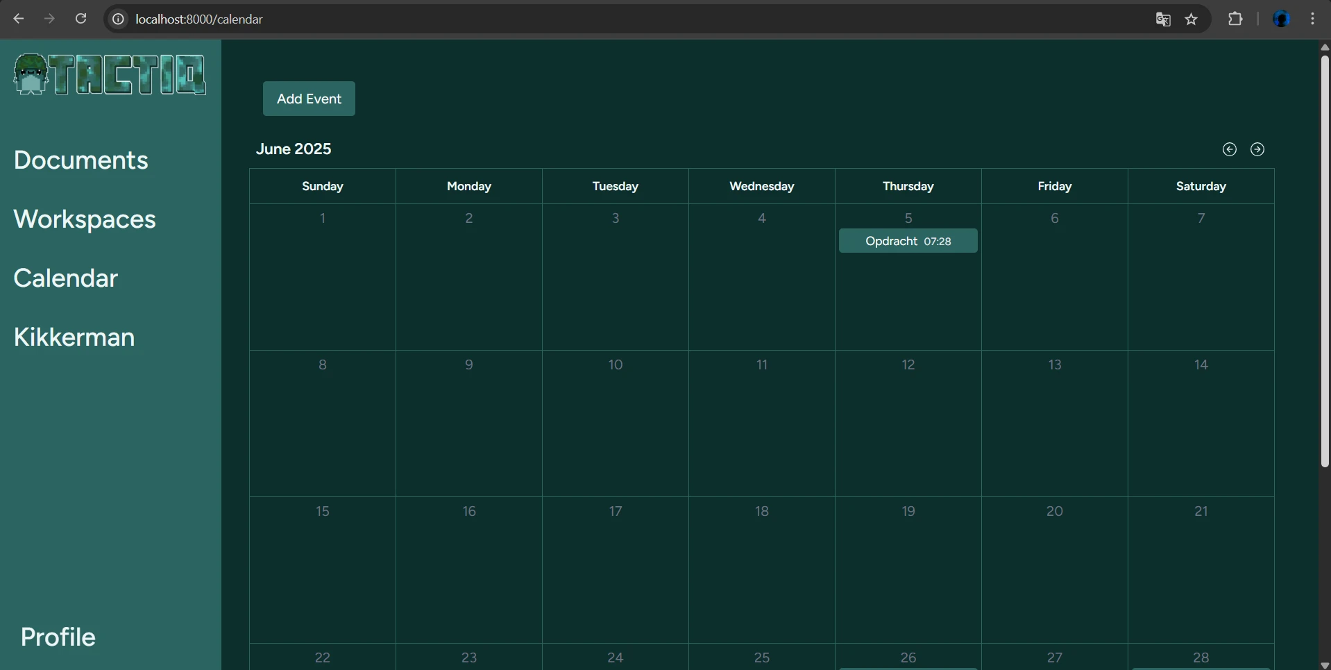 Screenshot voor project Tactiq