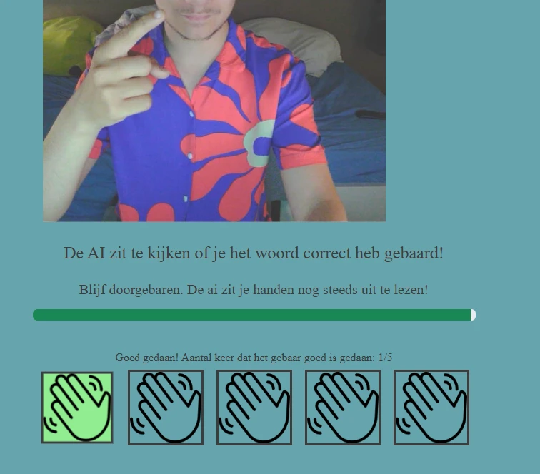 Screenshot voor project GebarenLeren
