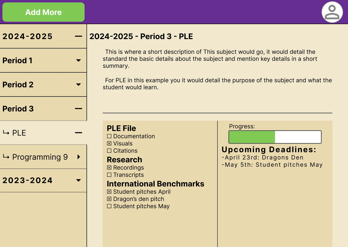 Screenshot voor project Personal Planning Environment