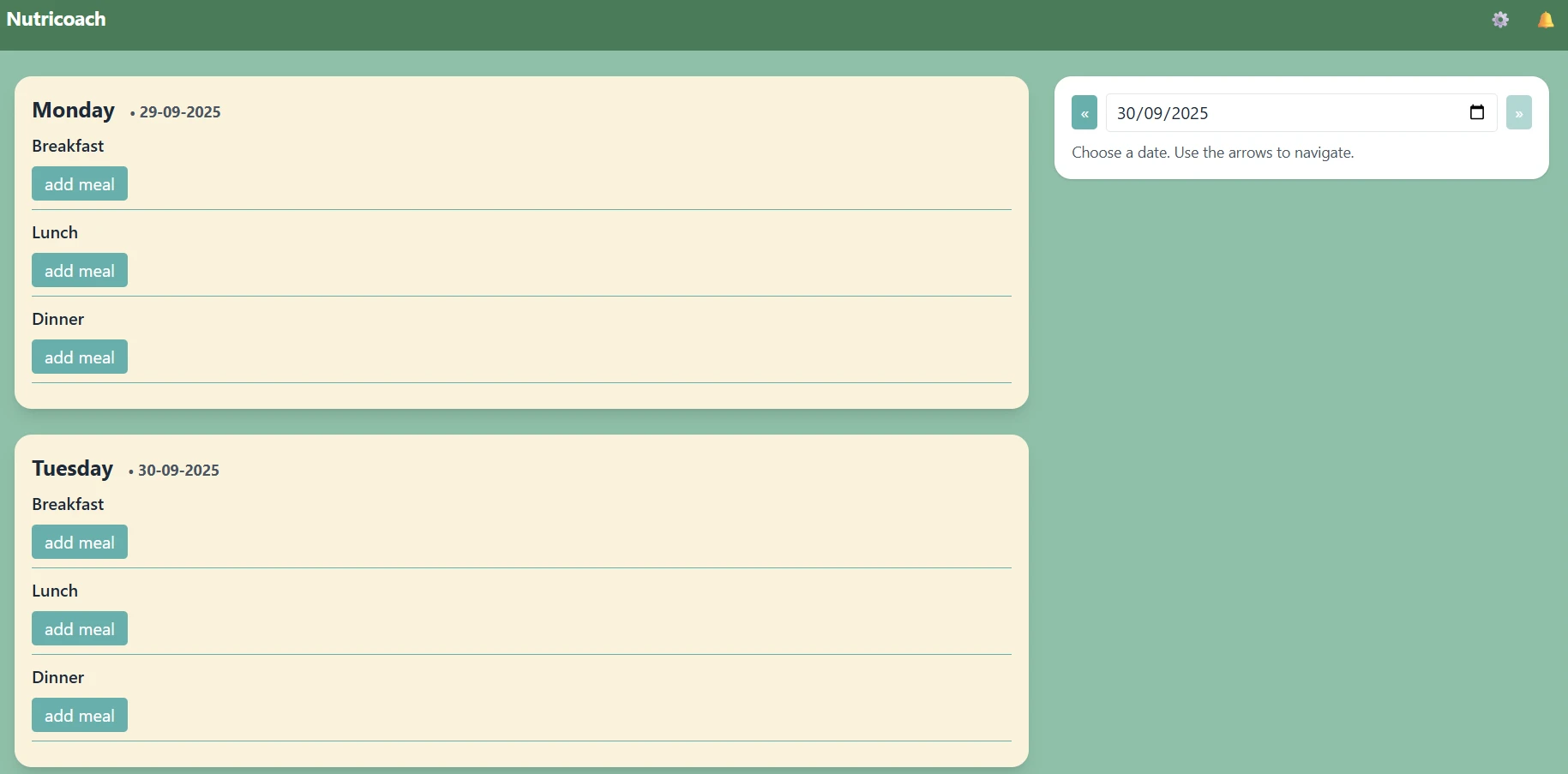 Screenshot voor project NutriCoach