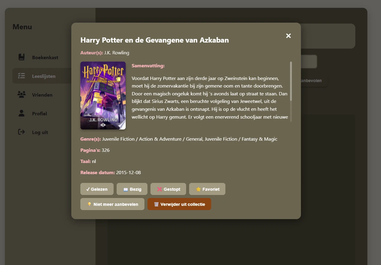 Screenshot voor project Yshelf