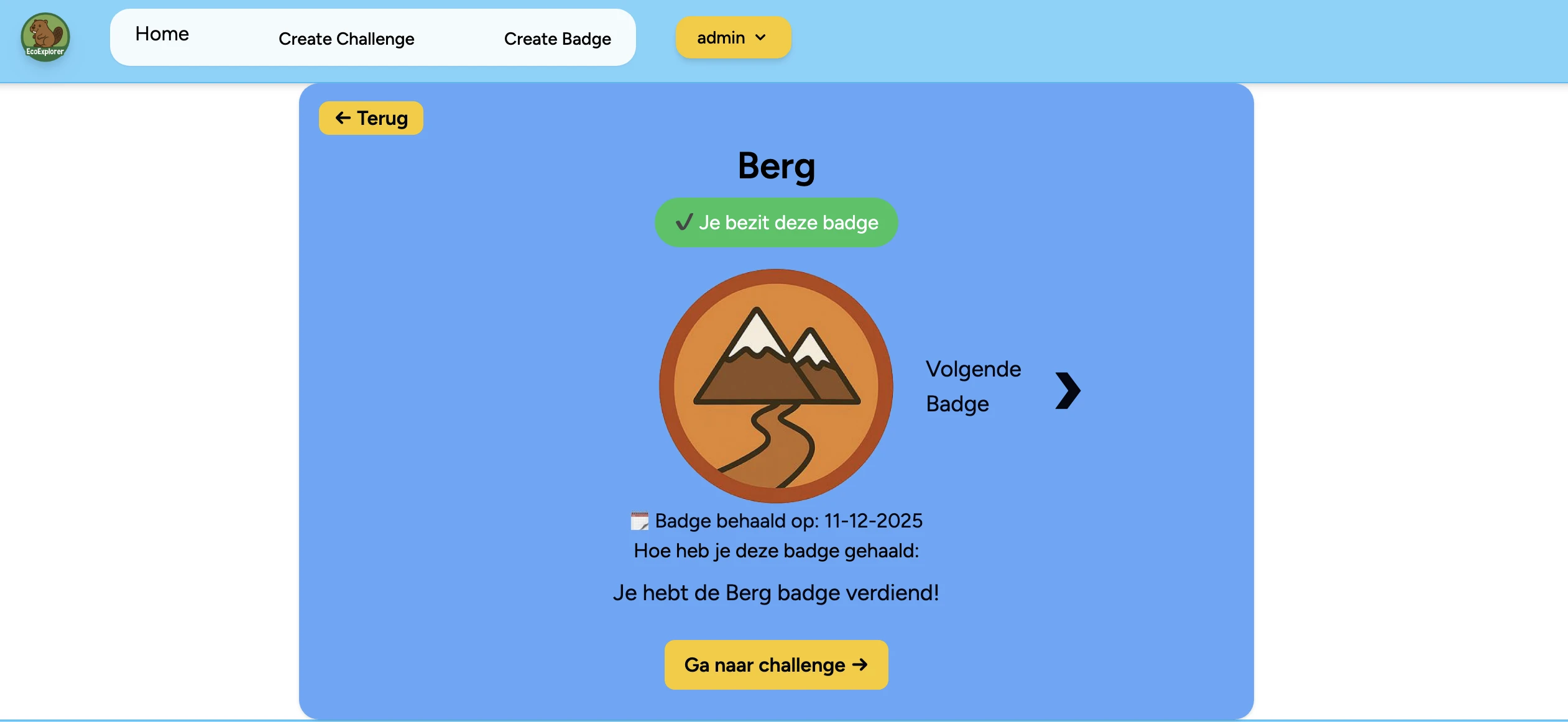 Screenshot voor project EcoExplorer