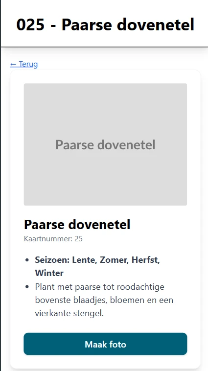 Screenshot voor project NatuurTocht