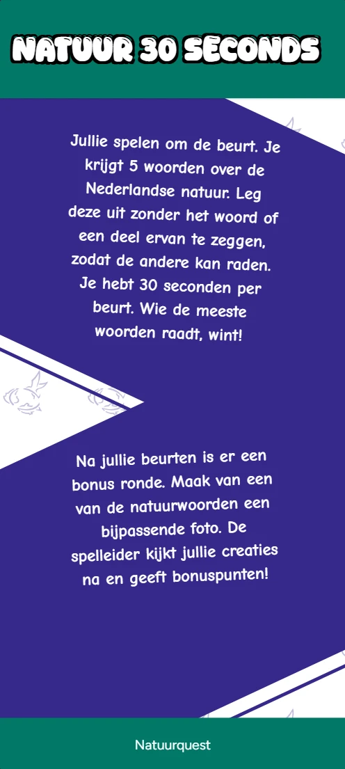 Screenshot voor project Natuur Quest