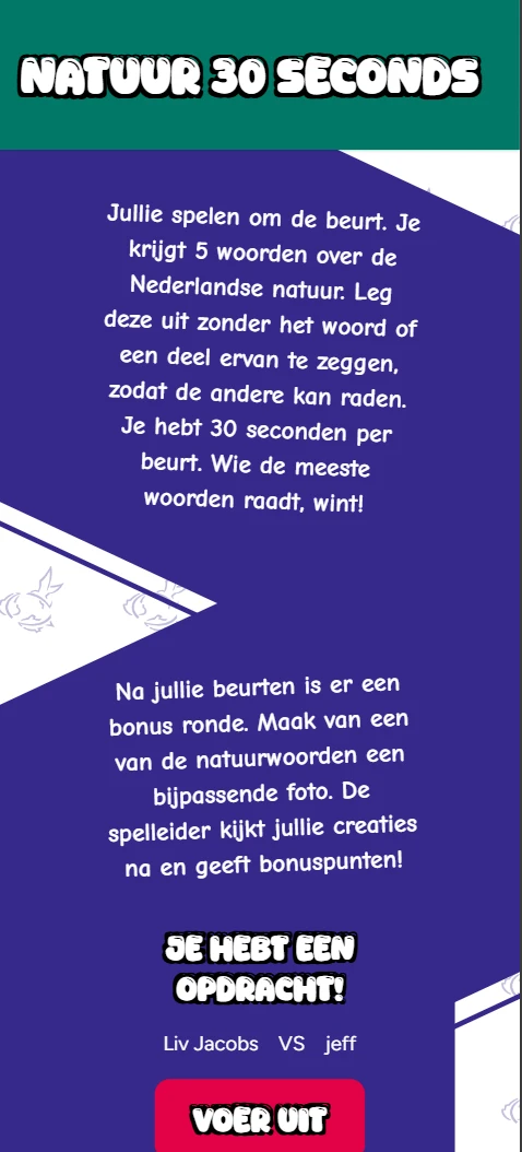 Screenshot voor project Natuur Quest