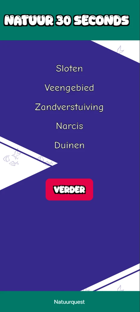 Screenshot voor project Natuur Quest