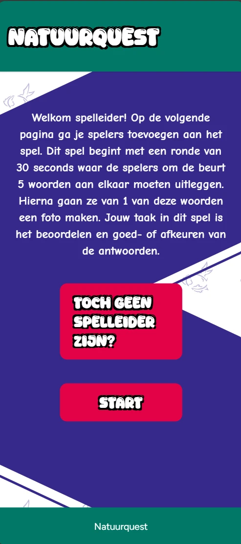 Screenshot voor project Natuur Quest