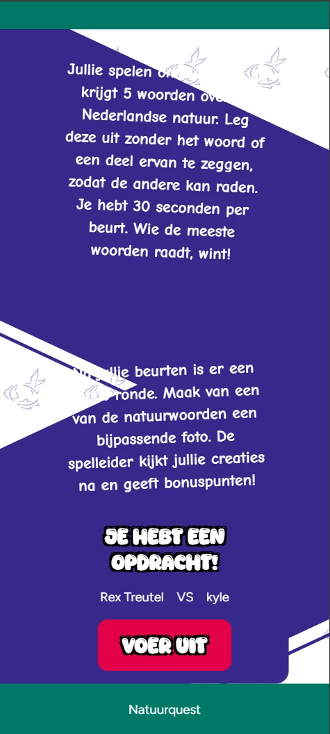 Screenshot voor project Natuur Quest