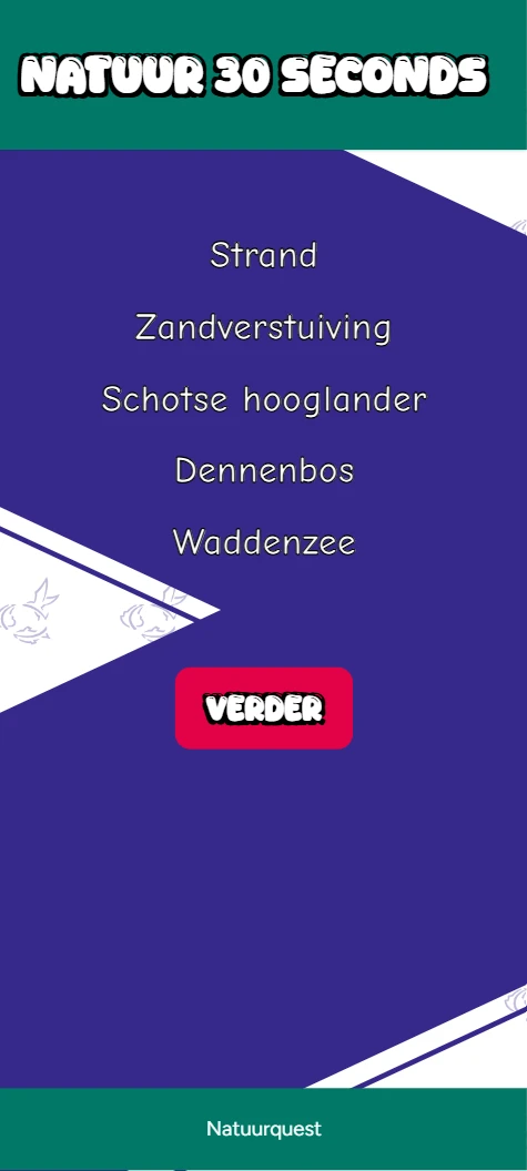 Screenshot voor project Natuur Quest