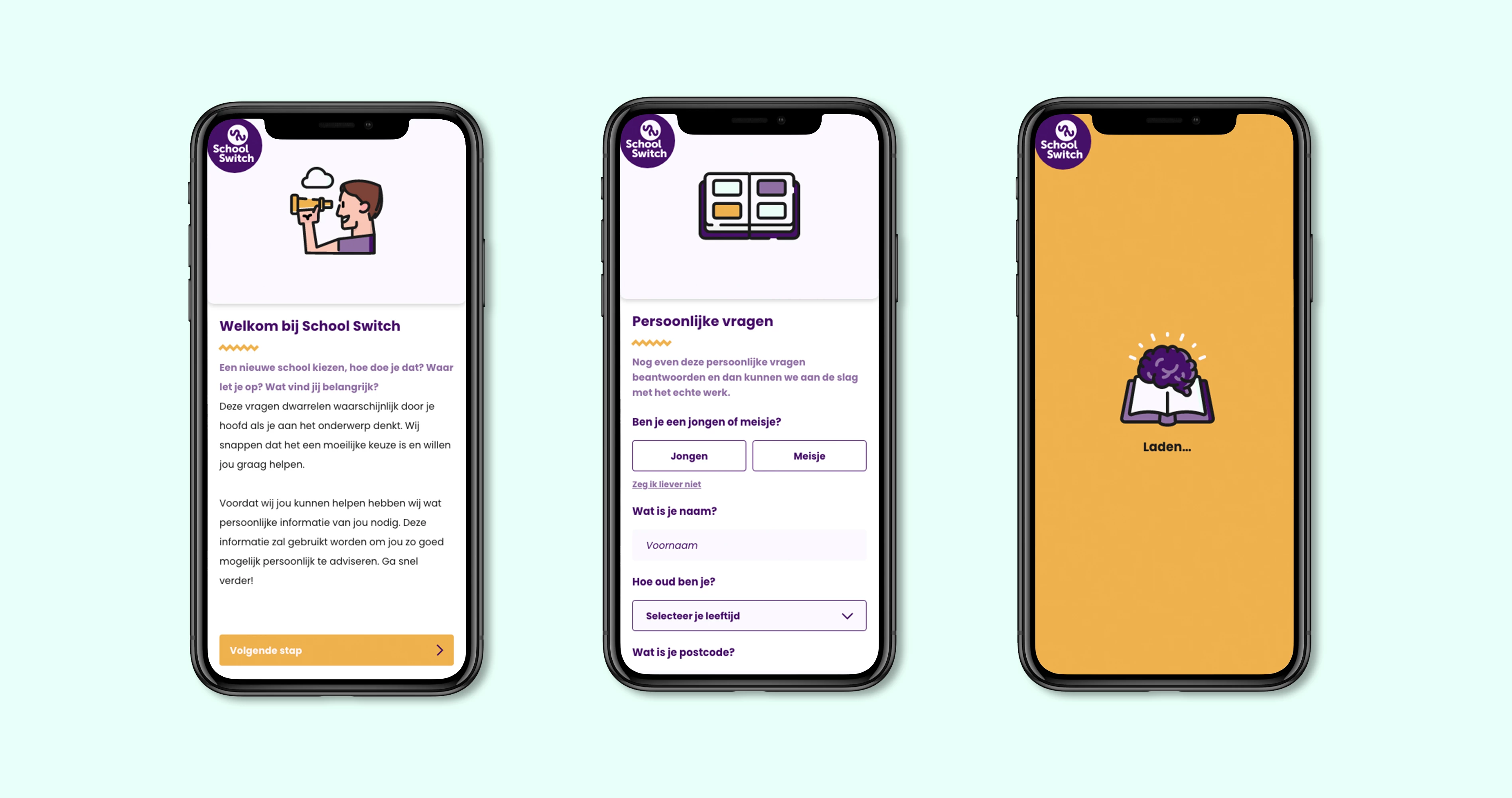 Screenshot voor project School switch