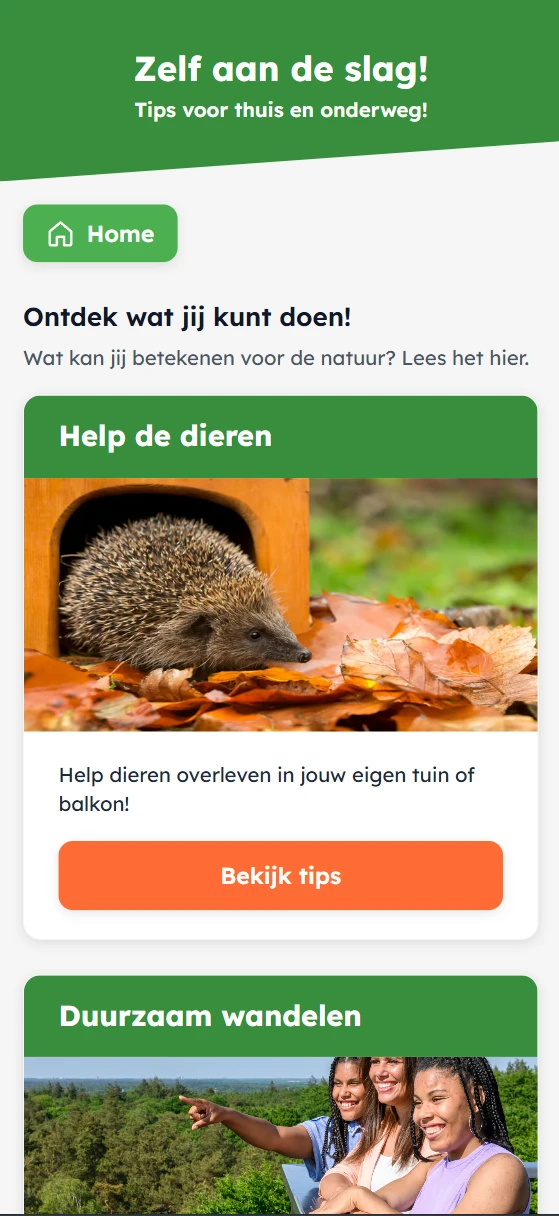 Screenshot voor project Natuur Moment