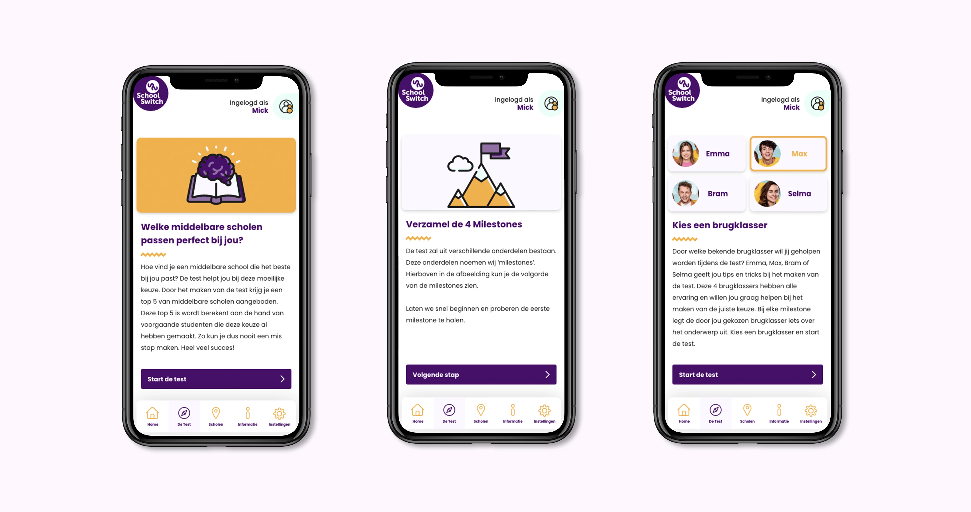 Screenshot voor project School switch