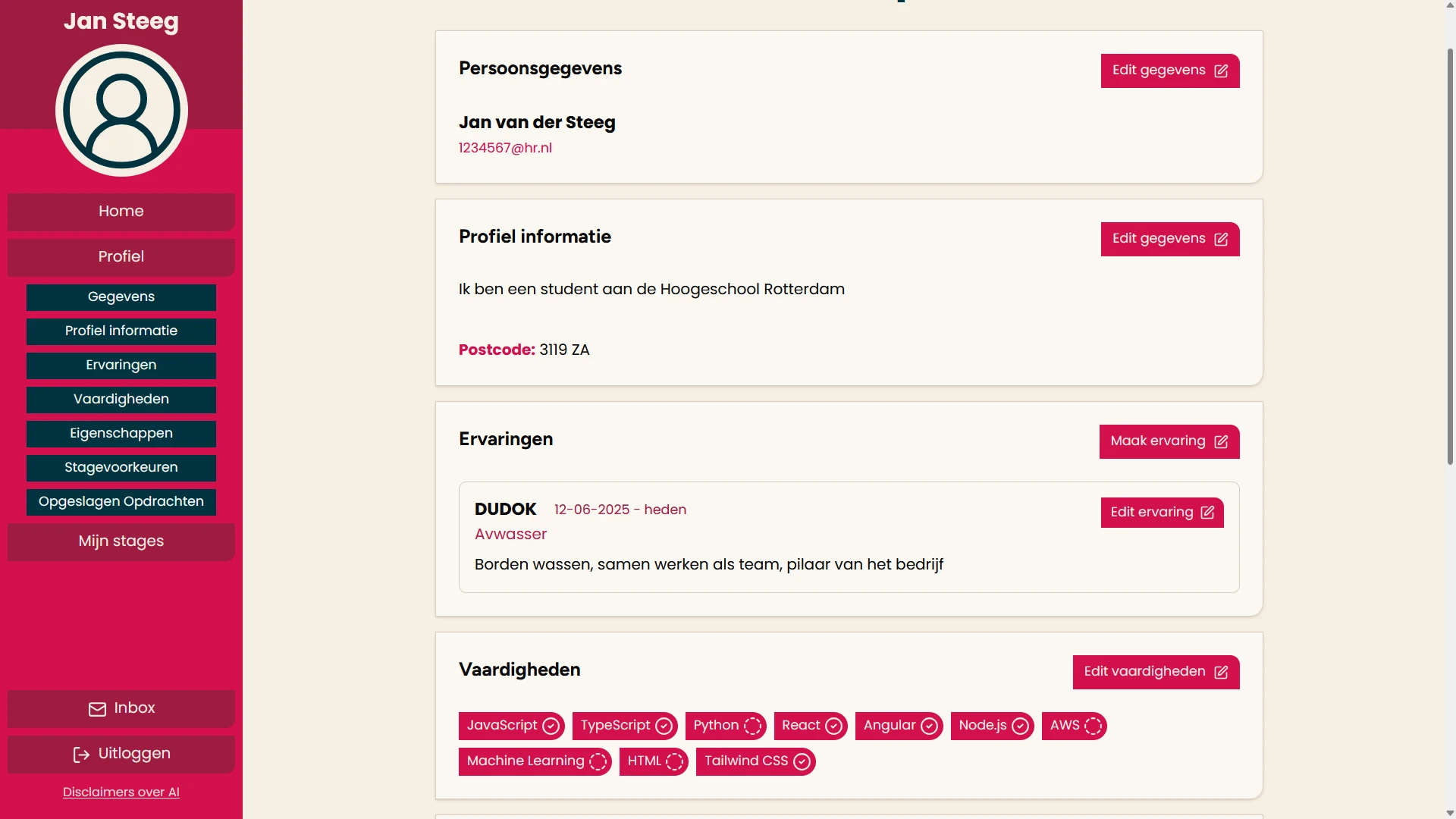 Screenshot voor project StageLink