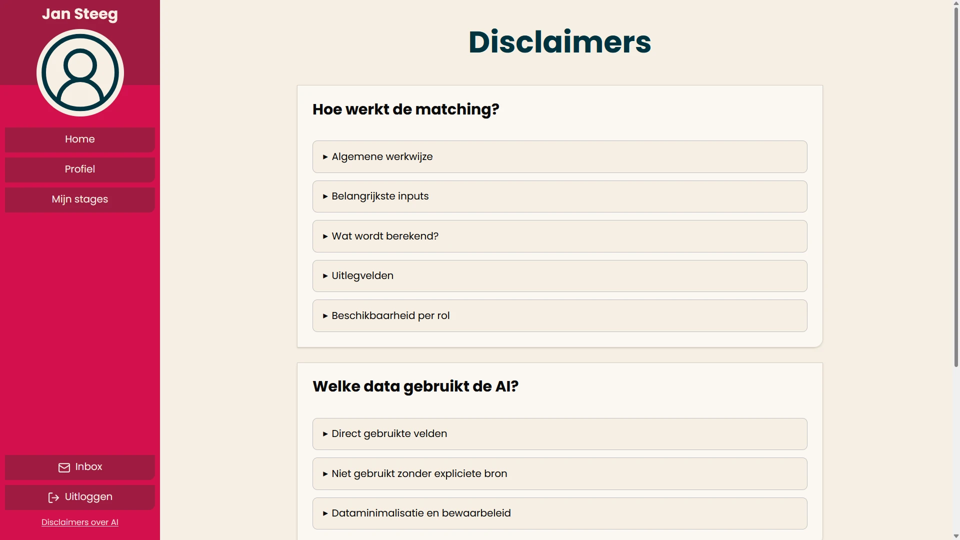 Screenshot voor project StageLink