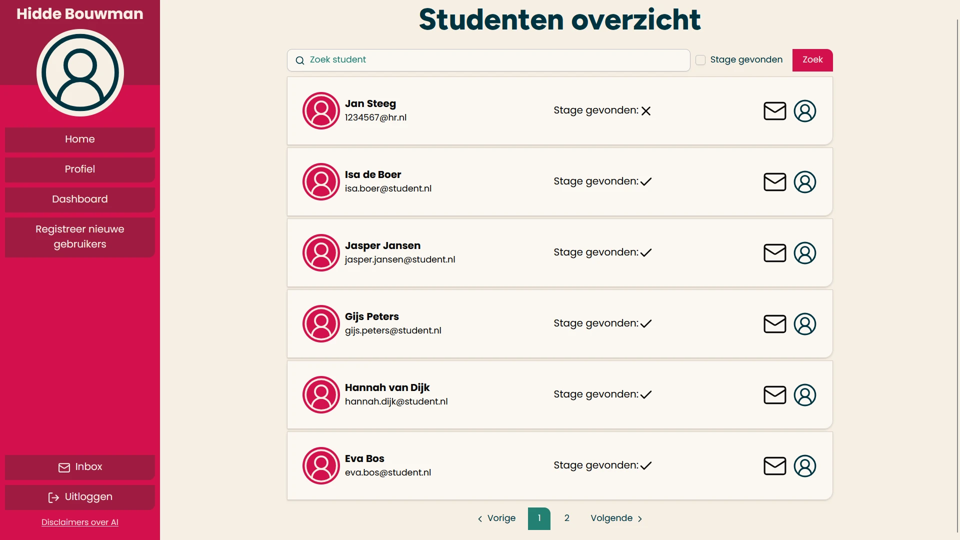 Screenshot voor project StageLink