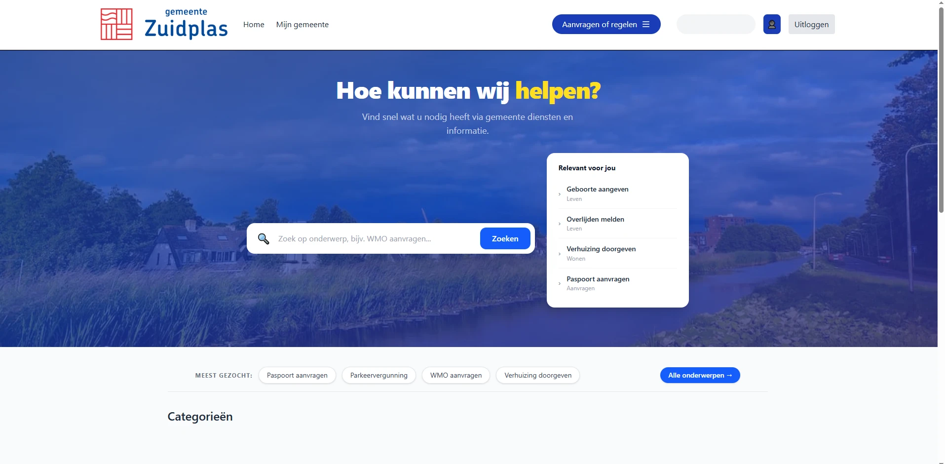 Screenshot voor project Gemeente Zuidplas