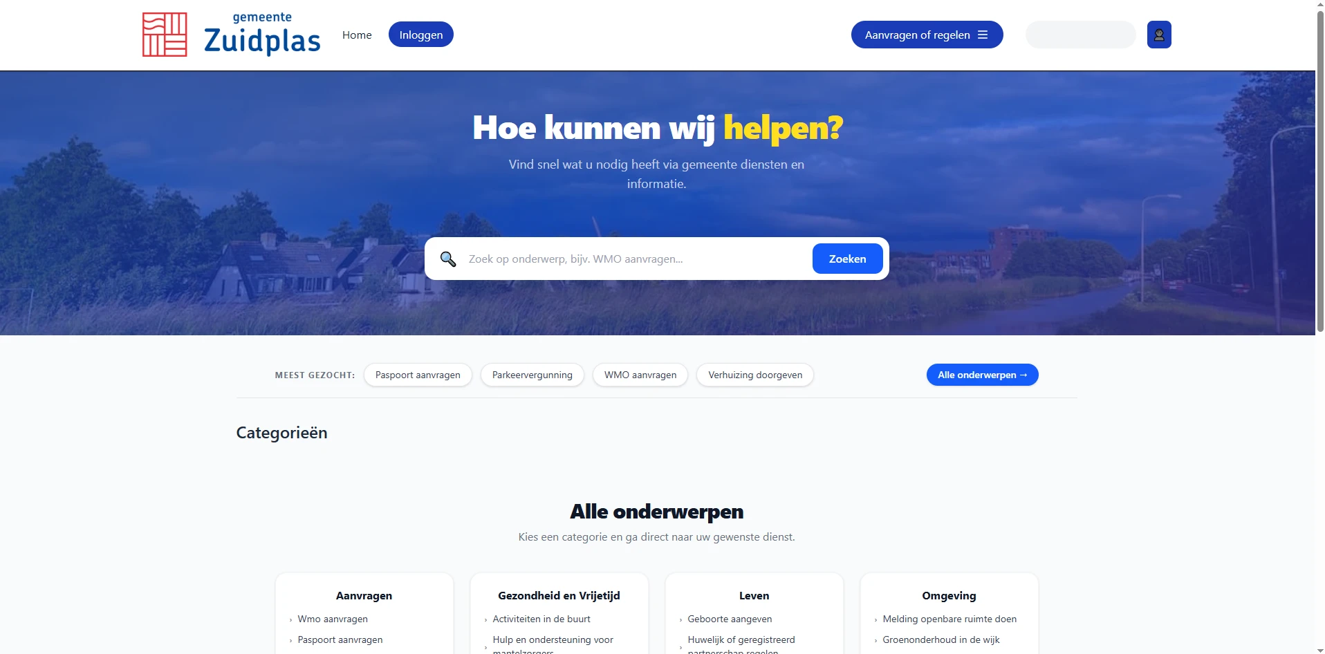 Screenshot voor project Gemeente Zuidplas