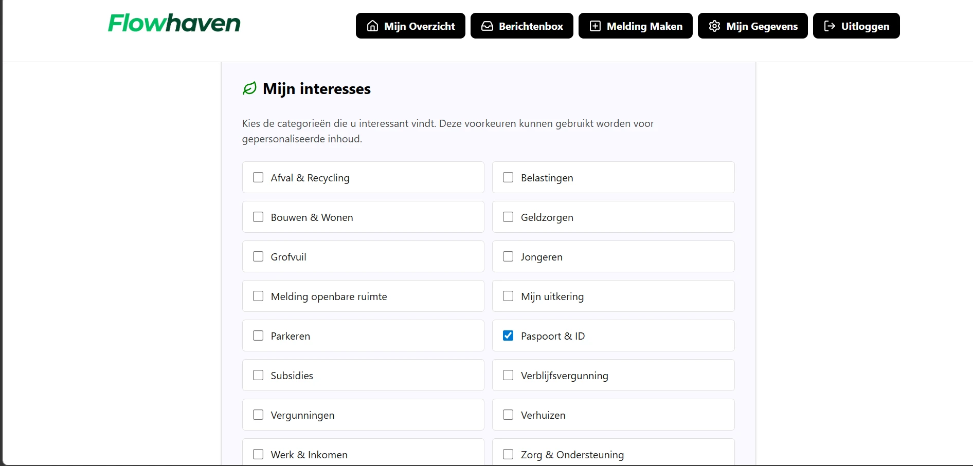 Screenshot voor project Gemeente Flowhaven