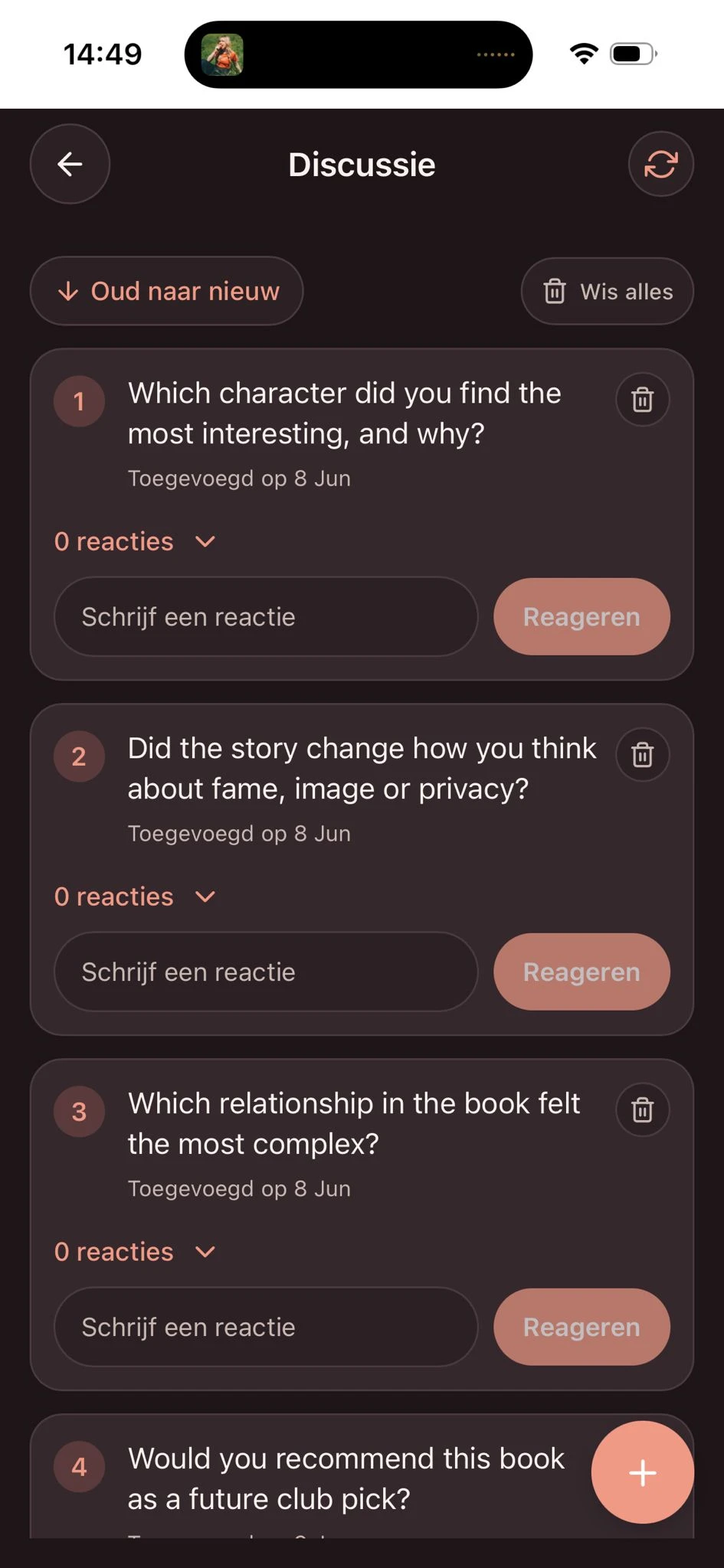 Screenshot voor project Read The Room