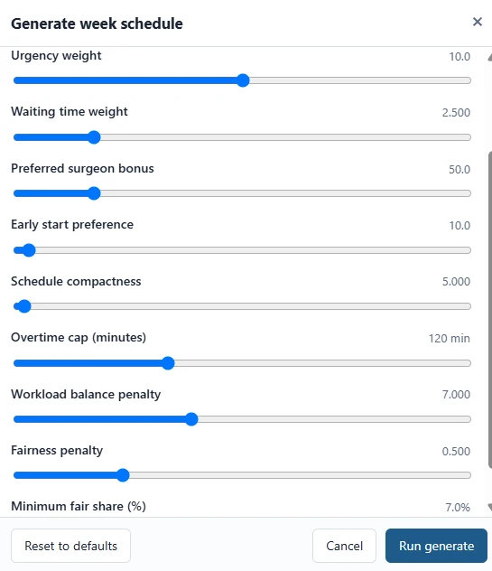 Screenshot voor project The OR planner