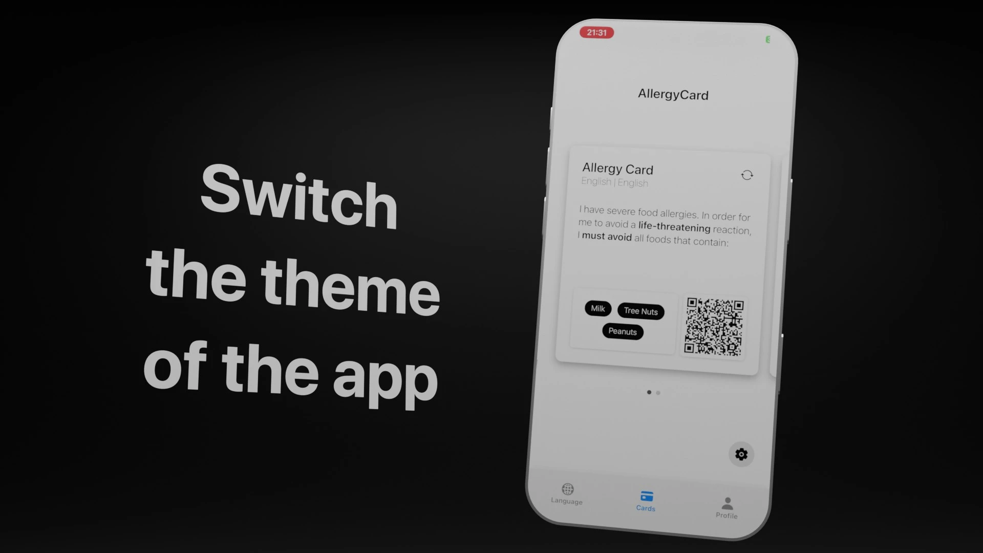 Screenshot voor project AllergyCard