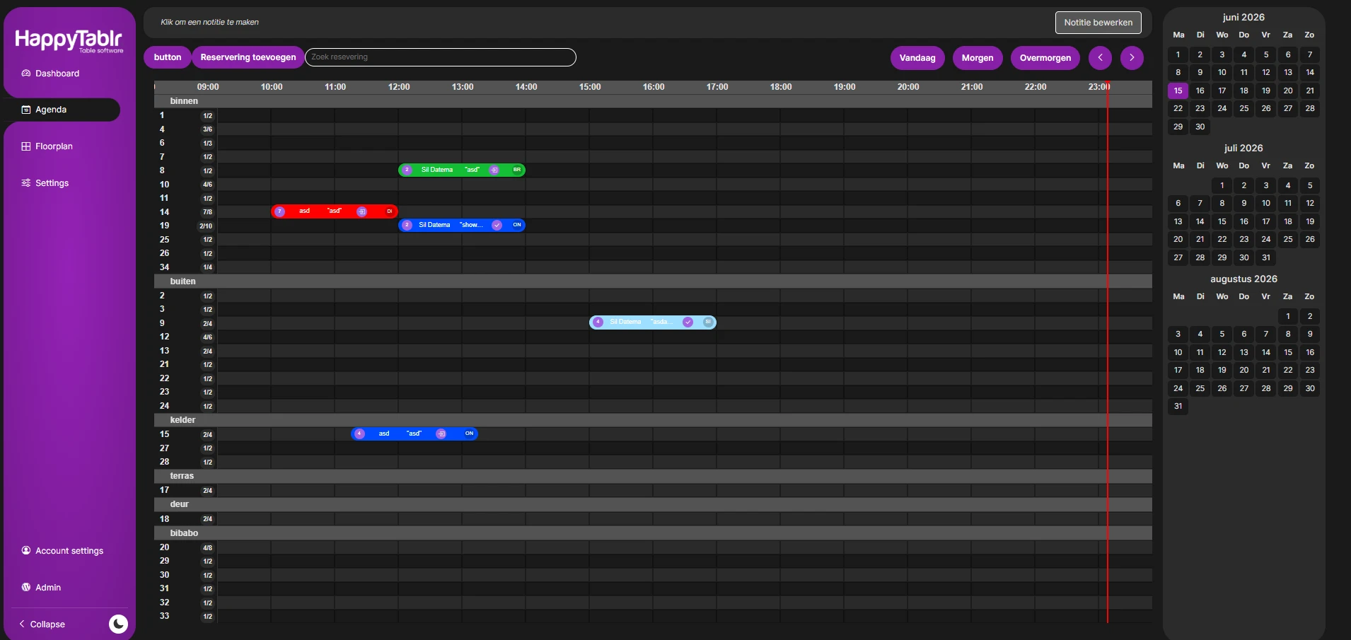 Screenshot voor project Happytablr