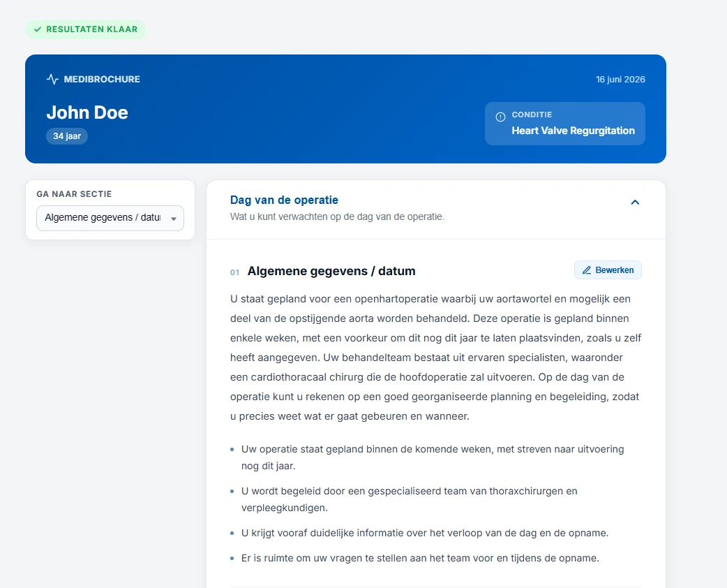 Screenshot voor project MediBrochure