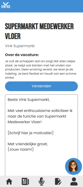 Screenshot voor project Vintro