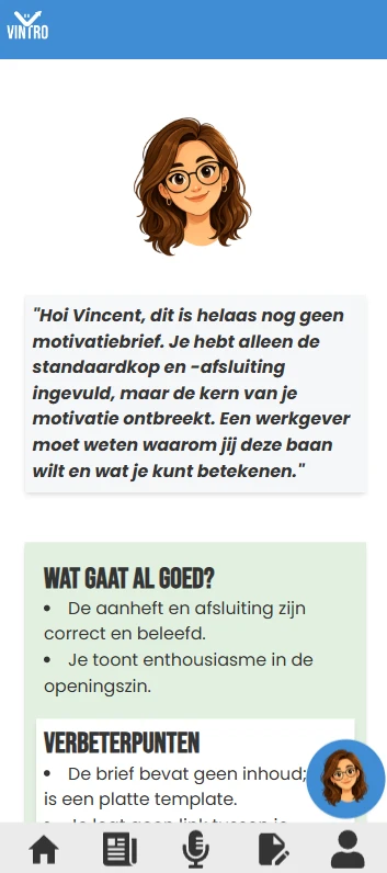Screenshot voor project Vintro