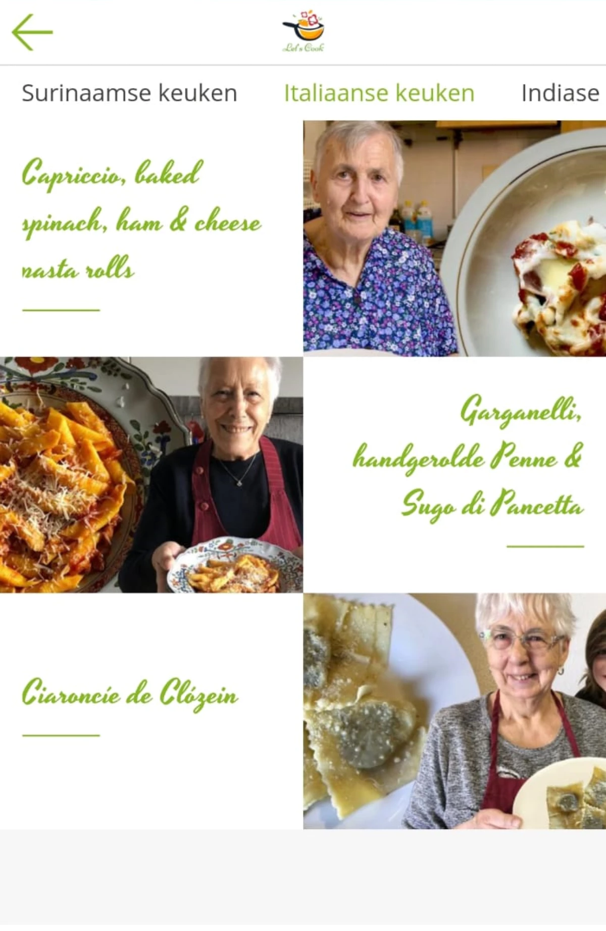 Screenshot voor project Let's cook